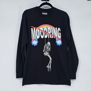 Moodring‎  Black Graphic Print Longsleeve Official Band Tee Men's Size Small